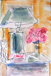 At Duisdale House, mixed media on paper 6 x 4